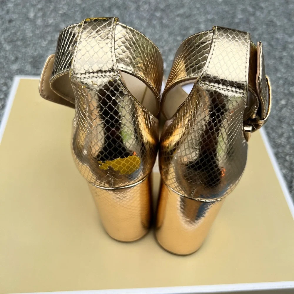 🖤🖤 Used Michael Kors Tara Platform Metallic Leather Sandal US Size 8.5